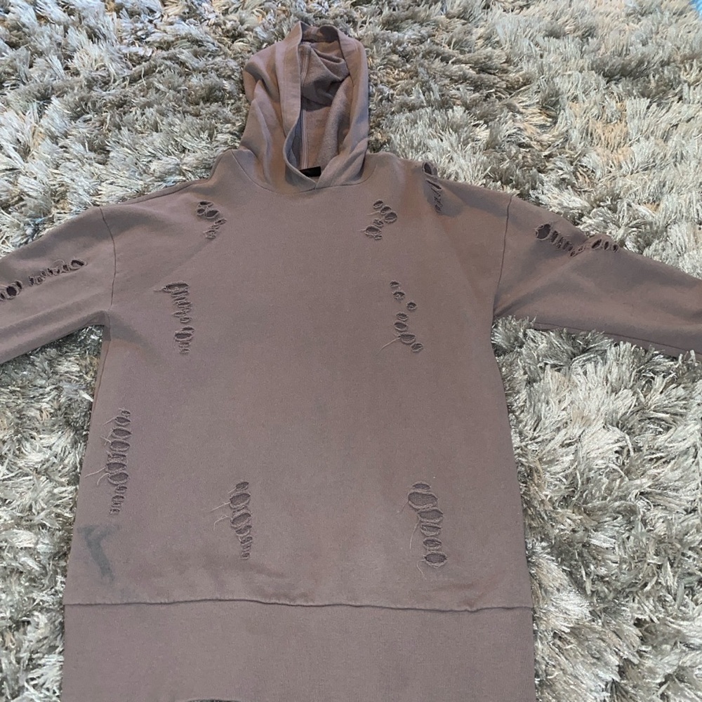TOPSHOP DISTRESSED HOODIE